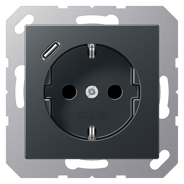 JUNG A1520-18CANM m.USB Typ C Steckdose SCHUKO (A1520-18CANM)