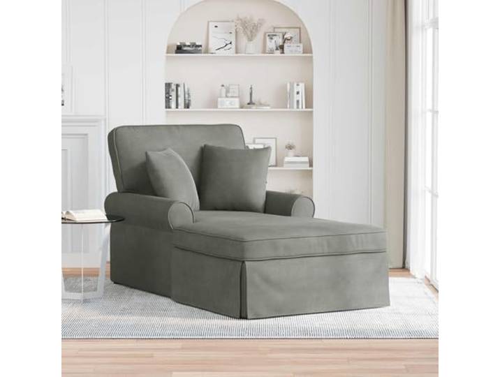 smnyxs Loungesessel, Velours, gerippt, mit Kissen, 3 Stück, Hellgrau Weicher Sitz, abnehmbares Kissen mit Reißverschluss, stabiler Rahmen, vielseitiges Design, pflegeleicht