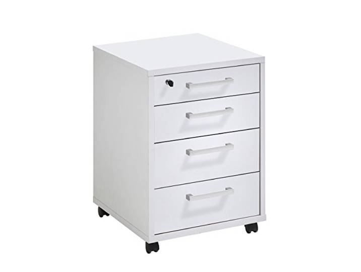 FMD Möbel Kommode Büro, 48 x 49,5 x 65,5 H cm, weiß, foliert, 13.6 x 56 x 98.2 cm