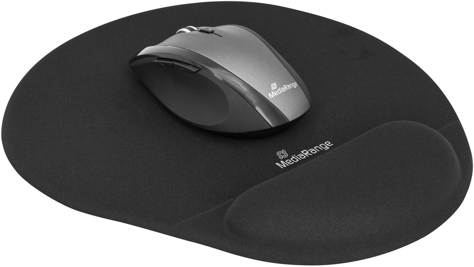 MediaRange Mousepad mit Handgelenkauflage schwarz MROS250