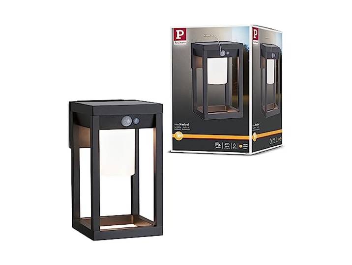 Paulmann Solar LED Außenwandleuchte Marisol 3000K Schwarz Mit Bewegungsmelder, IP44, Sonnenbetriebene Leuchte, Ladezeit 6-8 Stunden, Leuchtdauer 8-10 Stunden