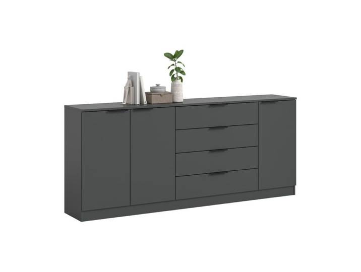 [en.casa] Commode Kopenhagen anthracite 185 x 35 x 80 cm