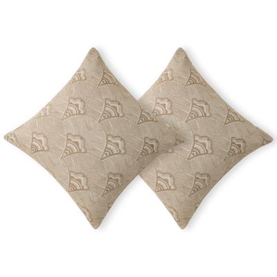 Dekokissen BRUNO BANANI "Alessio, 1 Stk., elegantes Jacquard-Muster - Kissenhülle ohne Füllung", beige (taupe), B:50cm L:50cm, Polyester, Dekokissen_Sitzkissen_Kissenhüllen, recyceltes Material, ohne Füllung, Jacquard Muster, moderner Hingucker