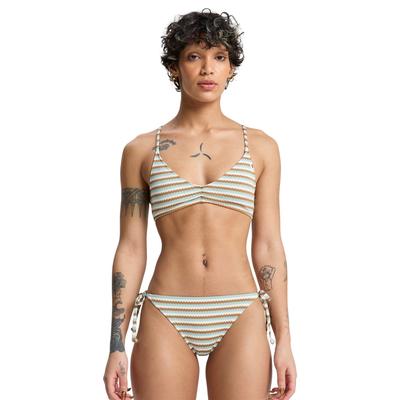 Bikini-Hose QUIKSILVER "Clickity Clack", Damen, Gr. M, bunt (tobacco clickity stripe), Obermaterial: 91% Polyester, 9% Elasthan., Badehosen Bikini-Hose