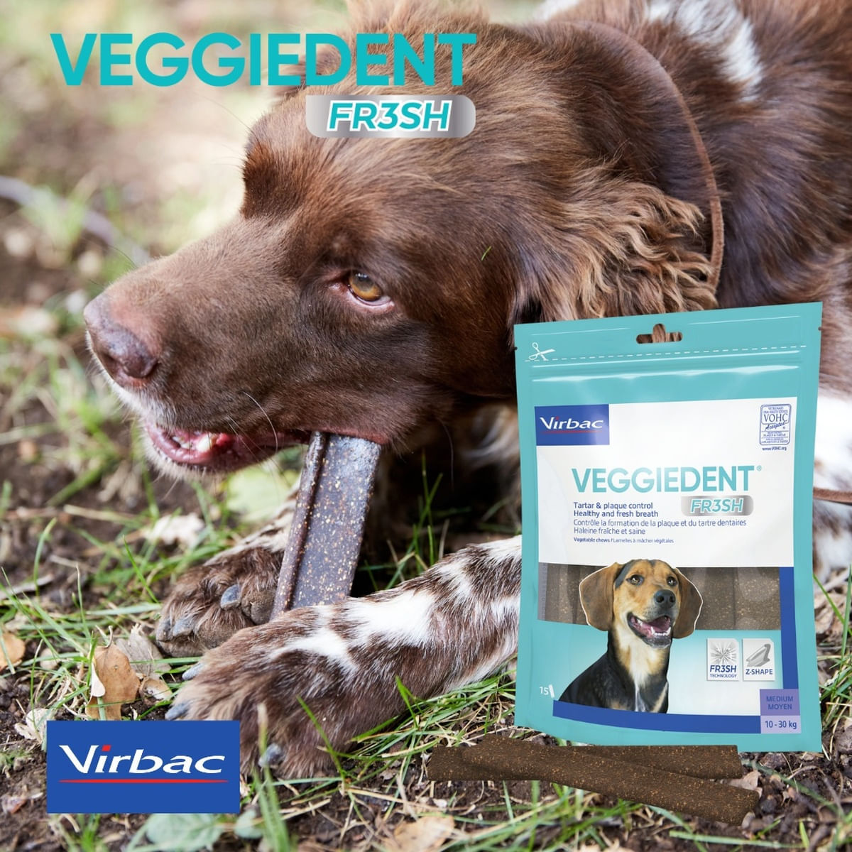 VIRBAC Veggiedent FR3SH Stick Snack per Cane XS