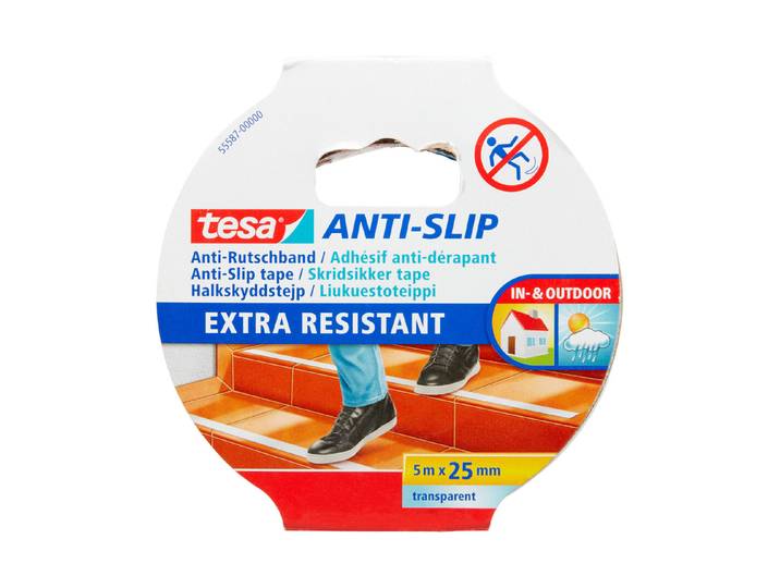 Tesa Antirutschband Transparent 5 m × 2.5 cm