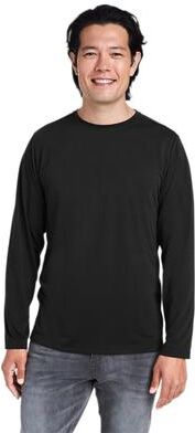 CORE365 CE111L Fusion ChromaSoft Performance Long Sleeve T-Shirt in Black size 5XL   Polyester