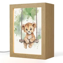 NACHTTISCHLAMPE Löwe - Tier - Kinder - Dschungel 15x20 cm