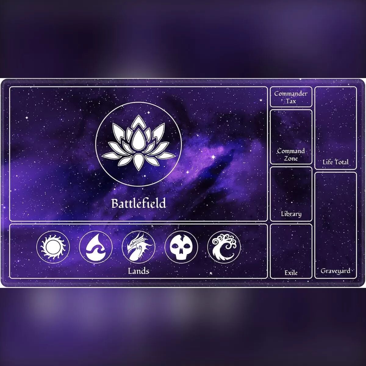 INF Starry Sky Series Gaming Mauspad (350x600x3mm) - Wasserdichte Gummi-Schreibtischunterlage für Zuhause, Büro und Gaming Violett