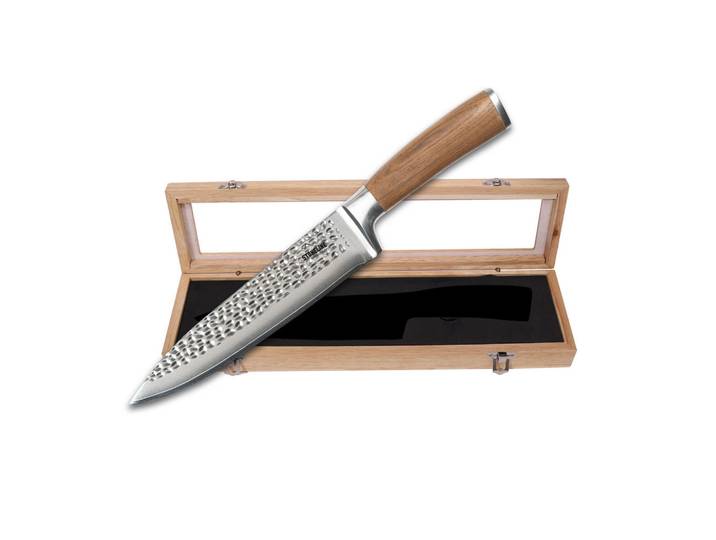 Stoneline Hammerschlag Damastmesser Kochmesser, Schwarz, Metall, 20 cm, Kochgeschirr, Küchenmesser, Kochmesser
