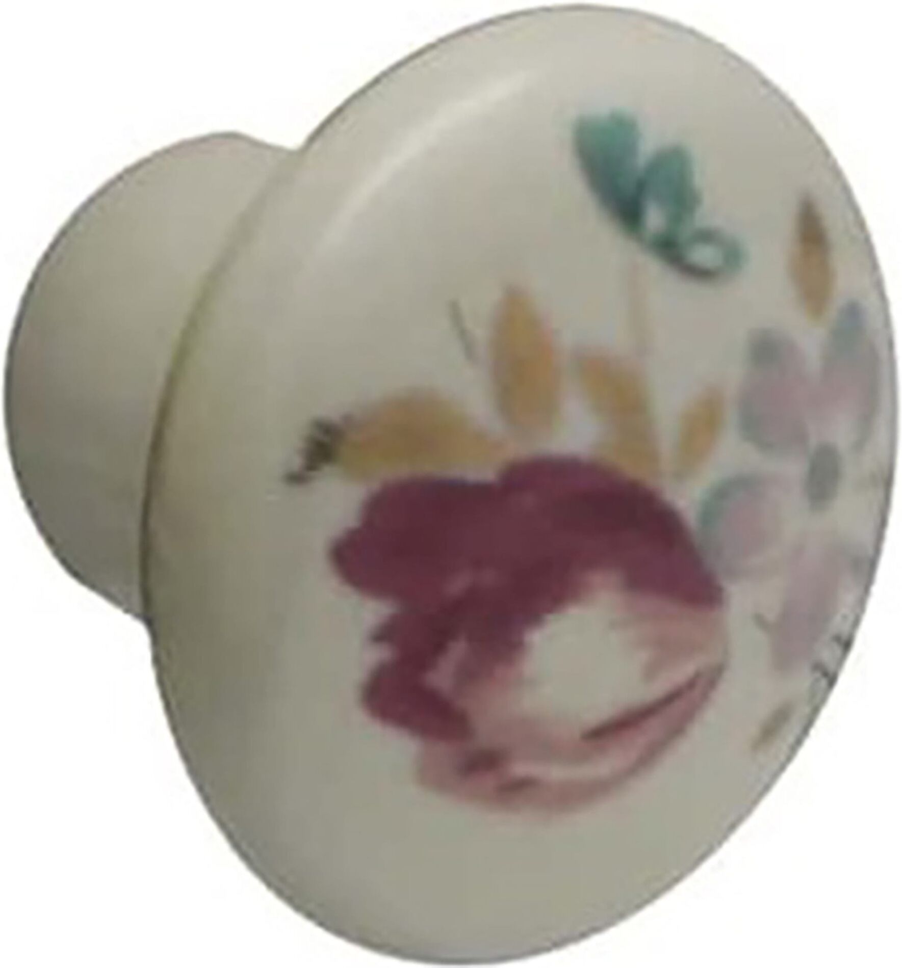 Tecnomat POMOLO PORCELLANA CAPPUCCINO CON FIORE ROSA Ø 32 mm