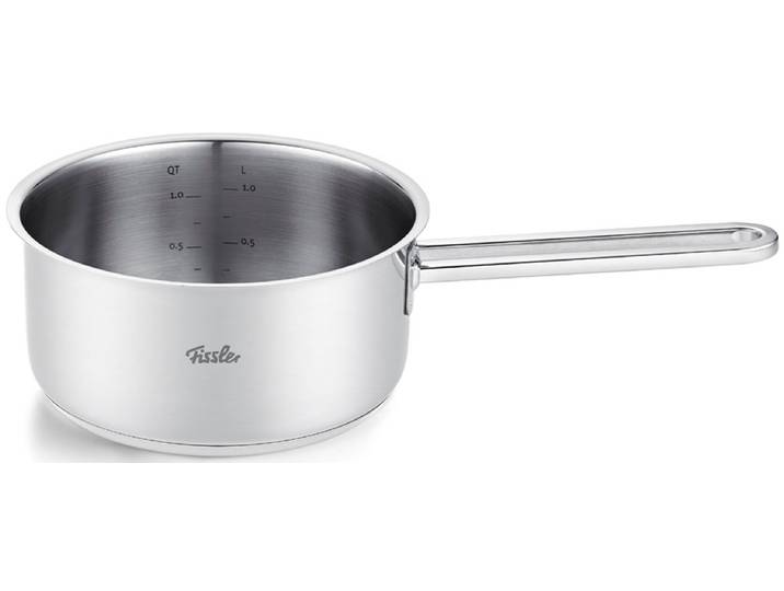 Kasserolle FISSLER Viseo Pro , silber (silberfarben), Ø:16cm, Töpfe, Kasserolle, Edelstahl-Stielkasserolle mit Superthermic Boden