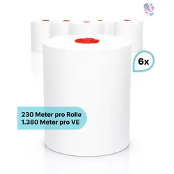 Handtuchrollen "Smart ECO" 6 Rollen je SET, 1-lagig, 230m je Rolle, 100% TAD-Qualität, für Blanc Cosmos Handtuchspender