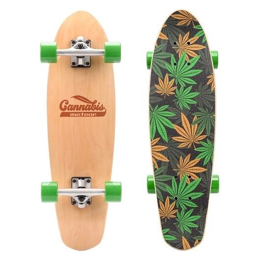 Ty Meteor Cannabis Skateboard Grün-Braun-Orange 22595 (27.95") (D1336)