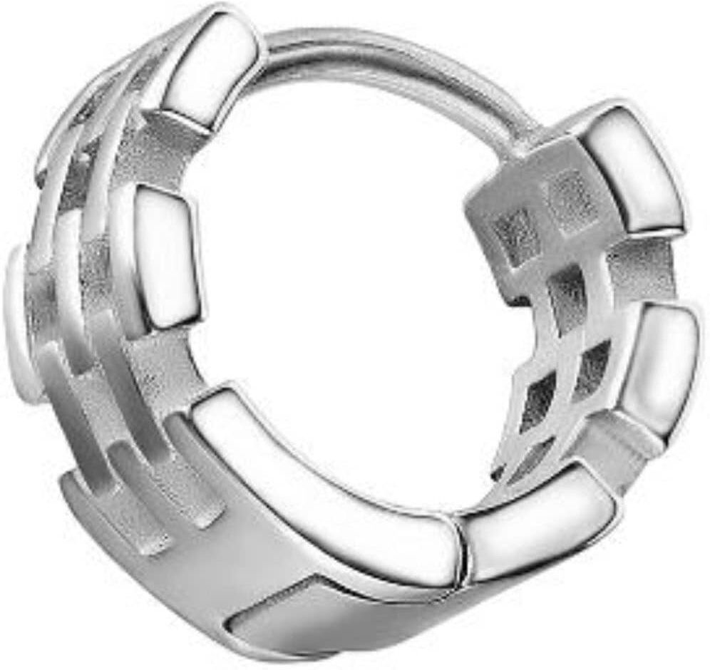 Single-Creole FIRETTI "Schmuck Geschenk Ohrschmuck einzeln Chain Reaction", silber (edelstahlfarben), Ohrringe, Herren, 12,9mm, Edelstahl, Single-Creole edelstahlfarben 12,9mm, Edelstahl