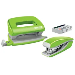 LEITZ Locher und Heftgeräte Set NeXXt WOW grün