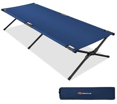 Costway Adults Kids Folding Camping Cot-Blue
