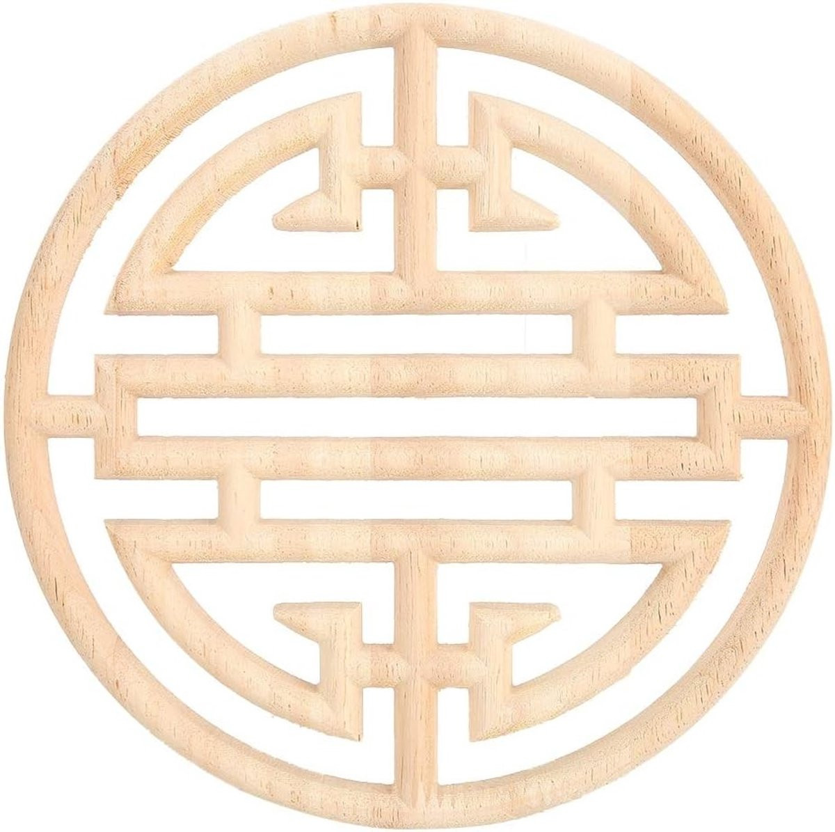 Ronde Houten Applique Onlays in Chinese Vintage Stijl voor Decoratie van Deuren, Muren en Meubels