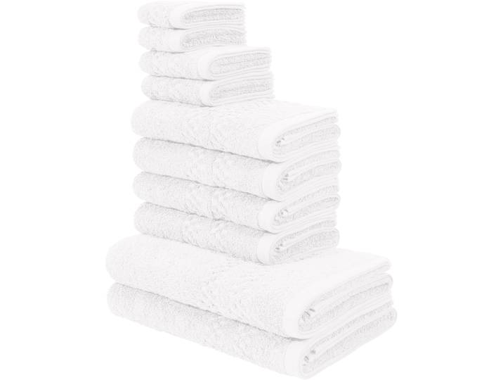 Handtuch Set GOODPRODUCT Regona, als 10 tlg Set und Serie, Premium Handtücher, 500 gr/m² , weiss (weiß), 10 Stk., Frottier, Frottier, Obermaterial: 100% Baumwolle, Handtuch-Sets, Handtuch Set, Duschtücher, Handtücher, Gästetücher, Seiftücher, 5 Jahre Garantie