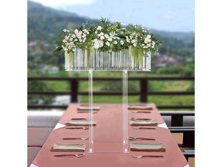 Support de fleurs en cristal clair, présentoirs de fleurs de mariage, pièce maîtresse florale en cristal pour décorations de mariage, fêtes 60x20x78cm