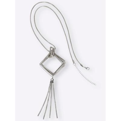 Kette mit Anhänger CASUAL LOOKS, Damen, Gr. N-Groesse, Metall, silber (silberfarben), Halsketten