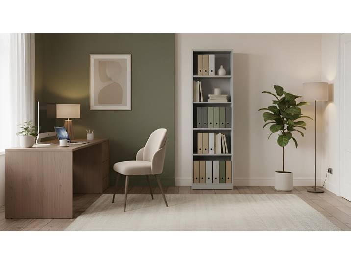 Armoire de rangement pour dossiers ouverte sur mesure Mélaminé premium Gris