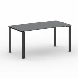 Konferenztisch PRIMO INFINITY 160x80 cm, schwarzes Metallgestell, Graphit
