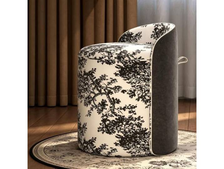 Schminktischhocker Kosmetikstuhl Drehbar 360Make-Up Sitz Gepolstert Frisier Sessel Rückenlehne Seitengriff Ankleidezimmer Beauty Schlafbereich Beistellmöbel