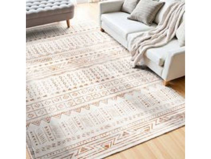 VEVOR Flächenteppich, 1829x2743 mm, Kurzflor, waschbarer Teppich, rutschfester Wohnzimmerteppich modern-Stil, Innenmatte für Schlafzimmer, Büro, Wohnzimmer, Kinderzimmer, Eingangsbereich, Beige