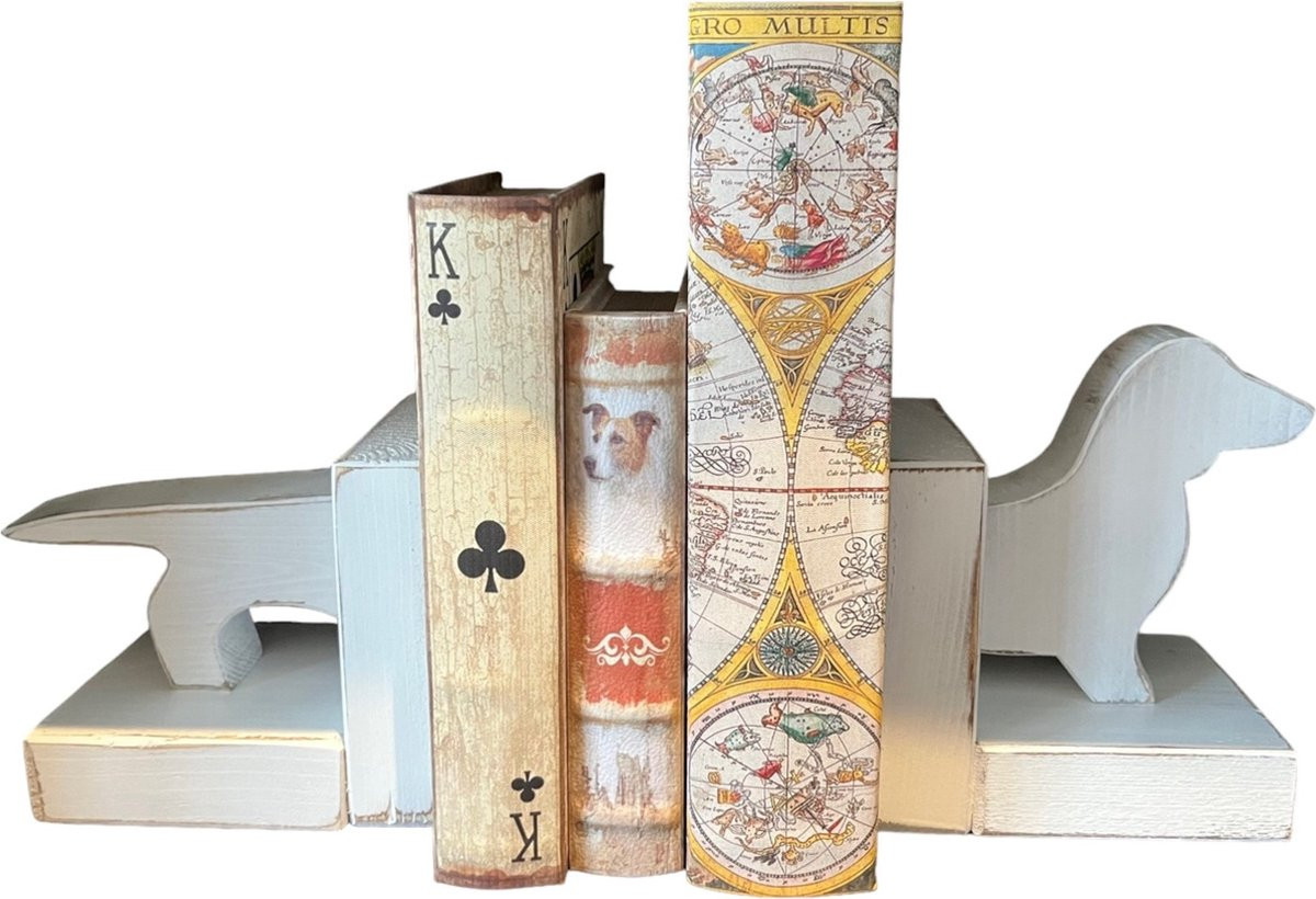 Boekensteun Teckel Gladharige Teckel Hout Wit
