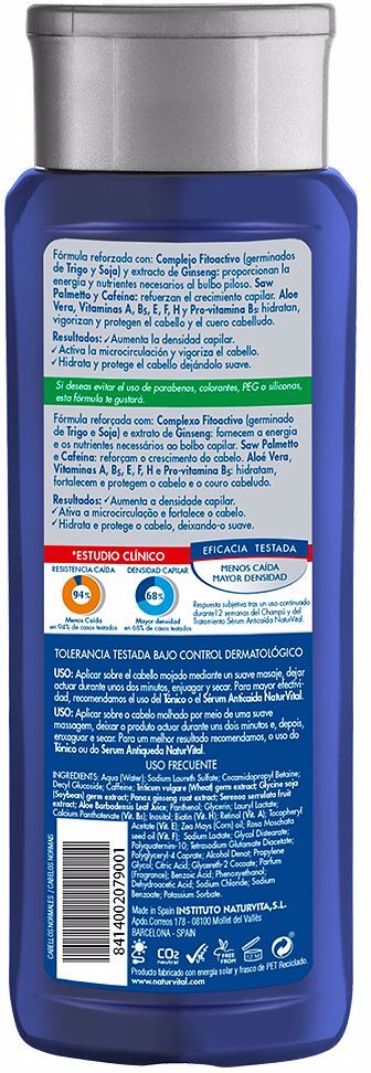 Naturvital Shampooing ANTI-CHUTE pour cheveux normaux 300 ml