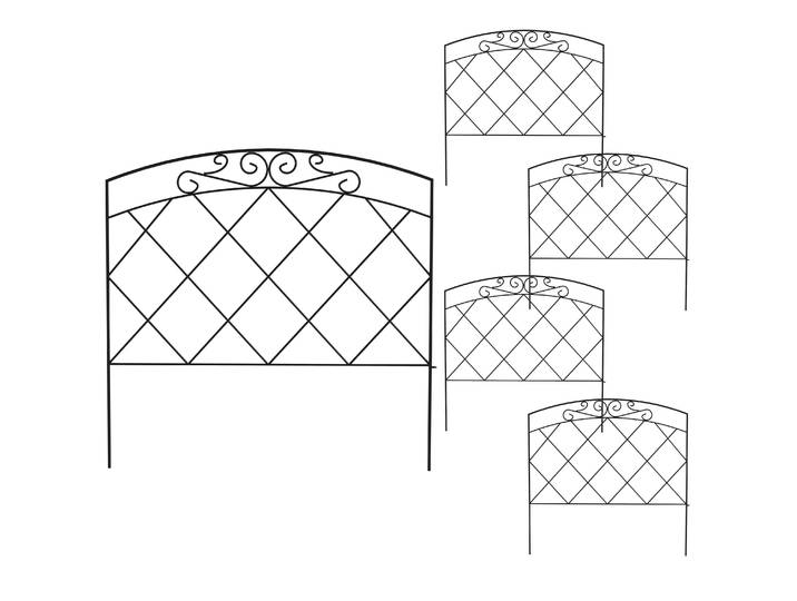 Beetumrandung Metall BRAN 61 x 61 cm 5er Set schwarz