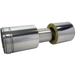 Edelstahl-Abgassystem doppelwandig Wanddurchführung isoliert mit Klemmband (Ausführung: D180 190-400mm)