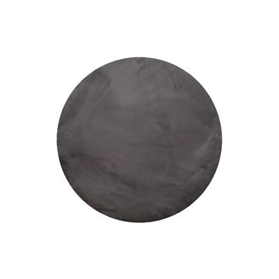 Teppich WECON HOME BASICS "Anna", grau (anthrazit), H:25mm Ø:100cm, Polyester, Teppiche, Teppich, Hochflorteppich, getuftet, modern, einfarbig, flauschig, Wohnzimmer