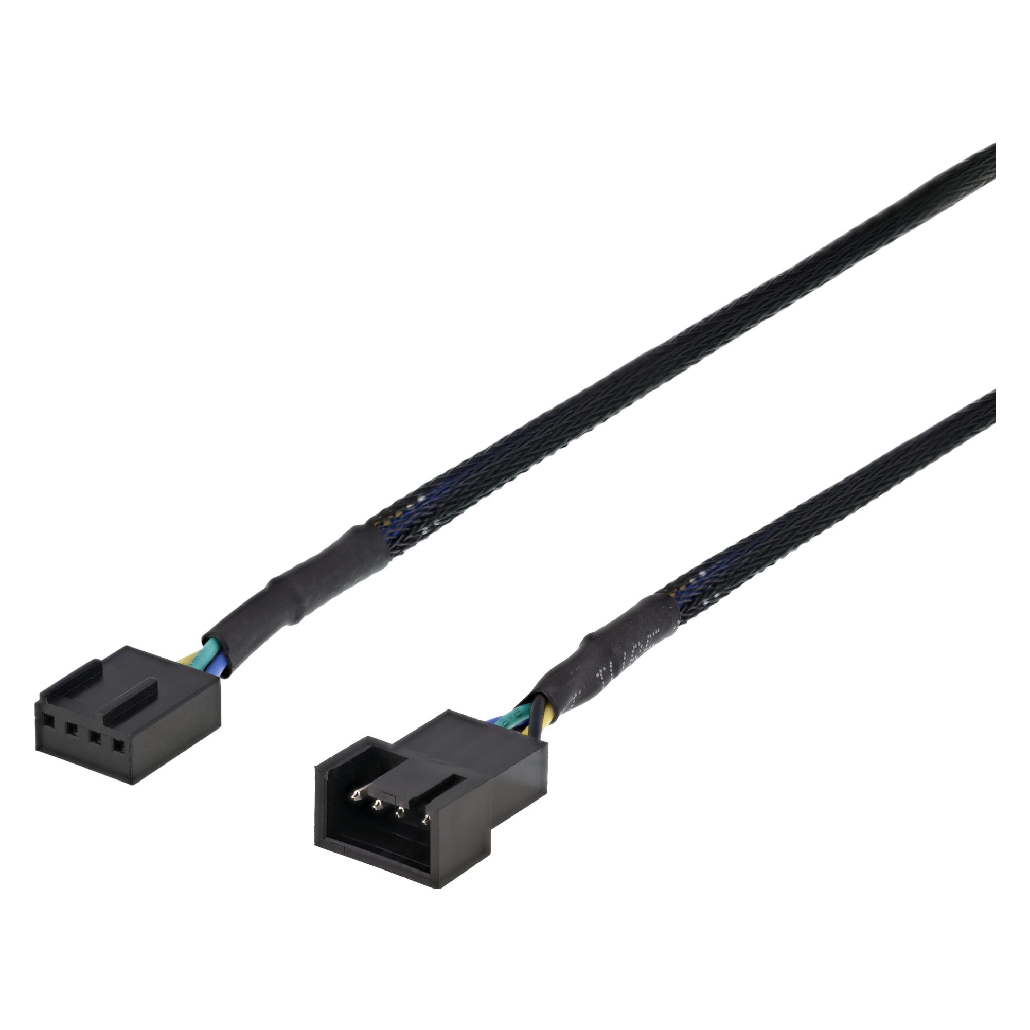 Deltaco foerlaengningskabel för 4-pins fläktar 0.3m svart (30 cm, 4 pin PWM) (SSI-64)