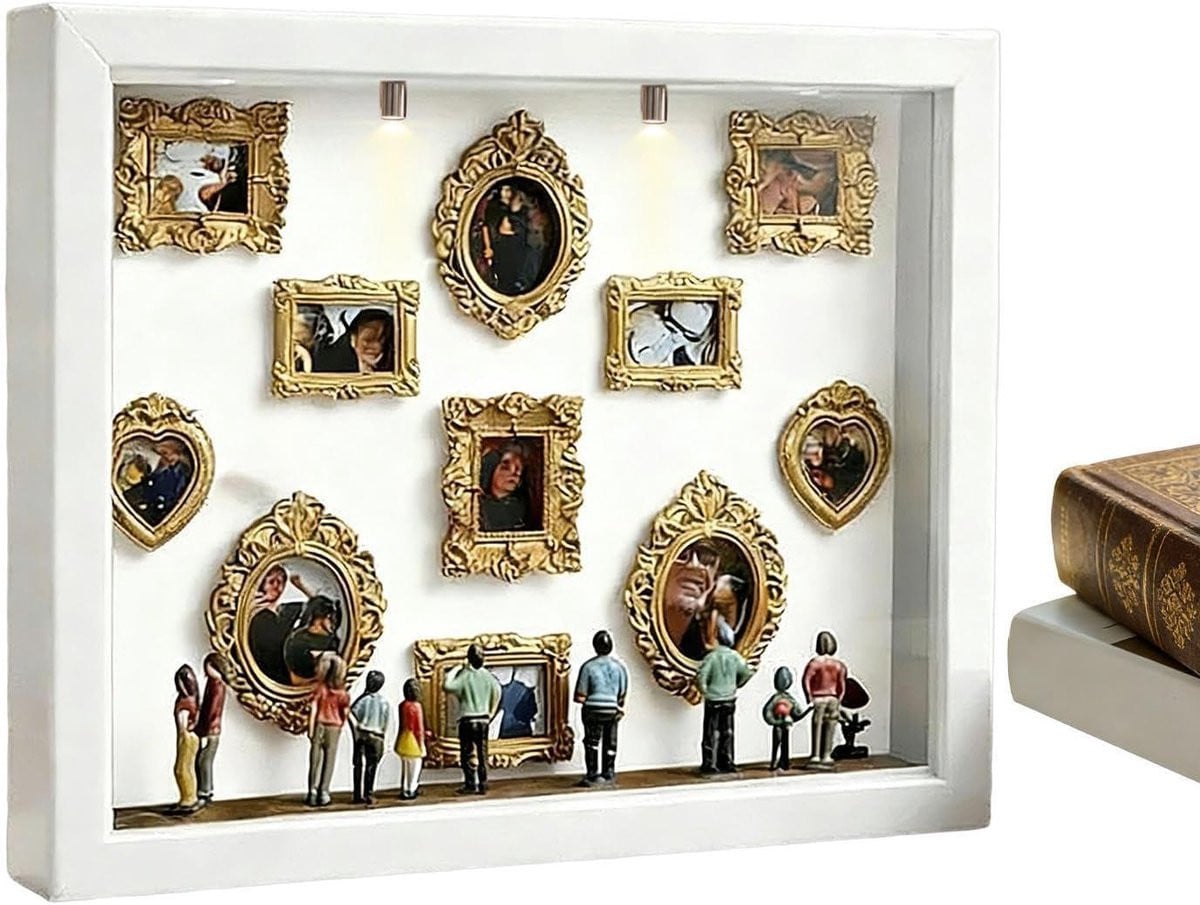 Museum Display Box Diorama Kastje Wit - 22.7 x 31.4 cm