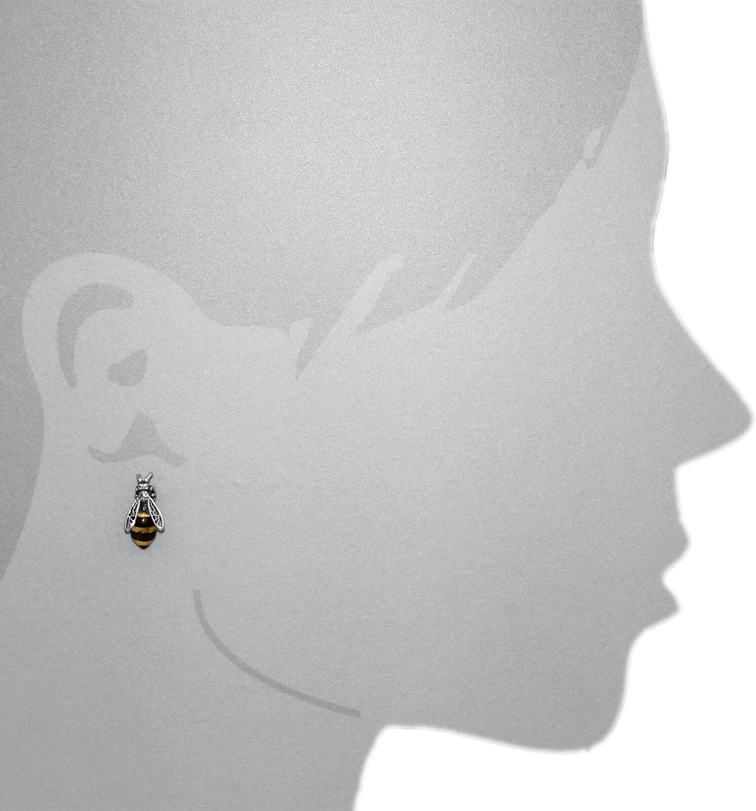 Paar Ohrstecker OSTSEE-SCHMUCK "Ostsee-Schmuck Ohrstecker Wespe Ohrstecker Wespe", weiss (weiß, neutral), Ohrringe, Damen, 19 x 9mm, Silber 925 (Sterlingsilber), Paar Ohrstecker weiß, neutral 19 x 9mm, Silber 925 (Sterlingsilber)
