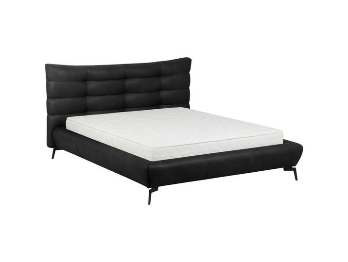 Esposa Polsterbett, Anthrazit, Metall, Echtleder, Semi-Anilinleder, 180x200 cm, Made in EU, Bettkasten, gepolstertes Kopfteil, Lederauswahl, in verschiedenen Größen erhältlich, für Lattenrost geeignet, Schlafzimmer, Betten, Polsterbetten