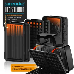 Arendo Sandwichmaker 3in1 Sandwichtoaster, 900W, Antihaftbeschichtet, Temperaturregelung, Schnellaufheizung, Kontaktgrill, Schwarz, Silber