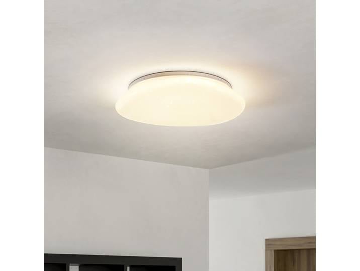 Plafonnier LED Ø 45cm Blanc acier laqué polycarbonate avec effet cristal LED Module LED