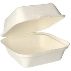 Papstar 500 Hamburger-Boxen, Zuckerrohr `pure` 8 cm x 14 cm x 15 cm
