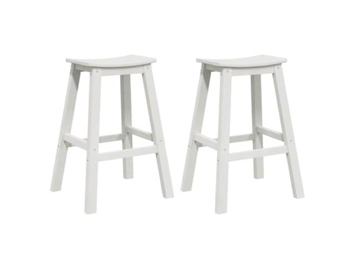 Barhocker 2 Pcs Weiß HDPE 52x43x73,5 cm für Terrasse und Garten HDPE, modernes Design, einfache Montage, einfache Wartung, Terrasse, Garten, minimalistischer Stil