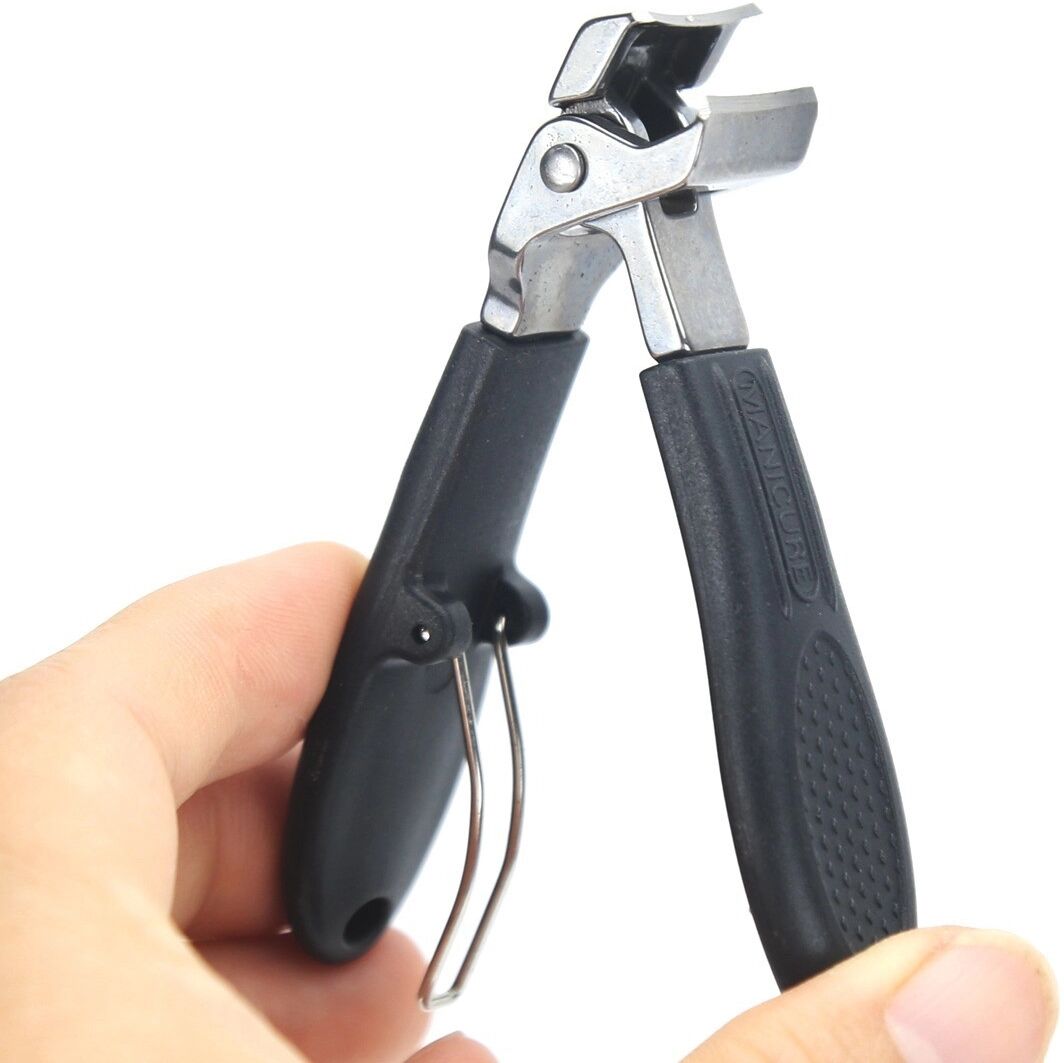 INF Gebogene Nagelknipser — Edelstahlklingen, breite Backe, spritzgeschütztes Design, ergonomischer Kunststoffgriff, 2er-Set
