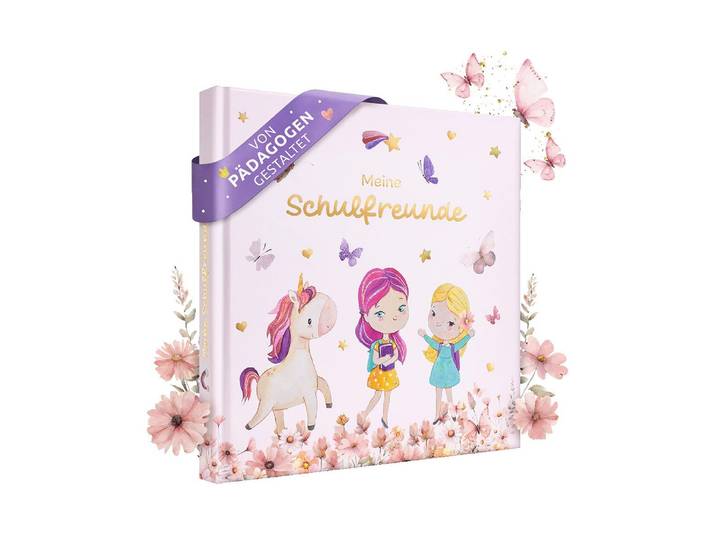 Tagebuch Eulentaler Einhorn, 21 x 21 cm , rosa, Notizbücher, Tagebuch, Erinnerungsbuch für die Schulzeit