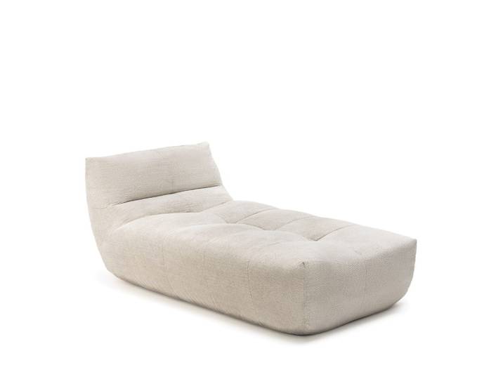 Chauffeuse lounge compressée 1 place en tissu - beige
