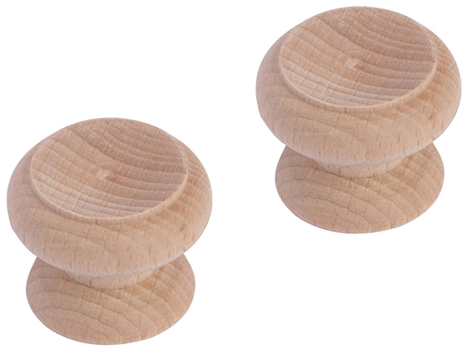 Differnz Meubelknop Rond Hol Model van Beukenhout - Diameter: 3 cm - 2 stuks