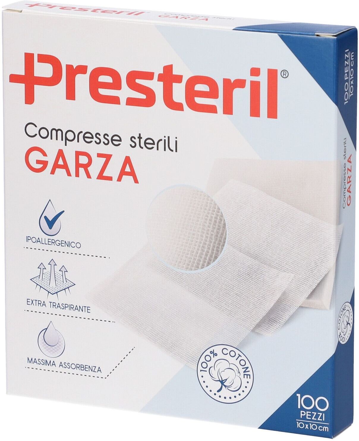 CORMAN SpA Medipresteril Compresse Di Garza Sterili 10x10cm - 100 pezzi