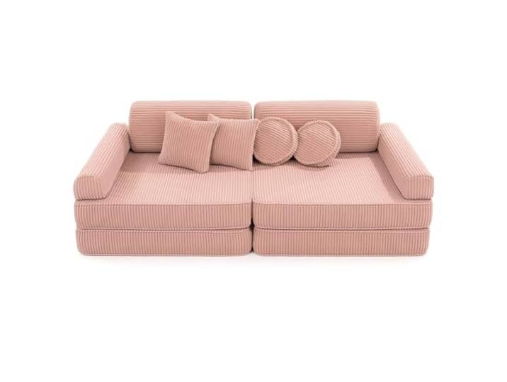 MEOWBABY Kindersofa – Spielsofa für Kinder – Weiche Klappsofa mit Schlaffunktion – Kuschelecke für Kinderzimmer, Aesthetic, Puderrosa