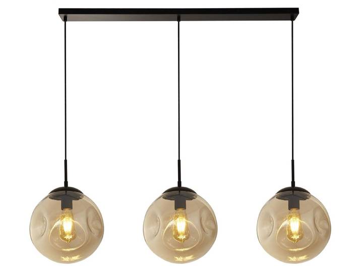Punch Lampe à suspendre 3 flammes noir verre champagne