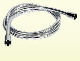 Neuesbad Kunststoff Brauseschlauch Luxus 160 cm, geriffelte Optik, beidseitiger Drehwirbel